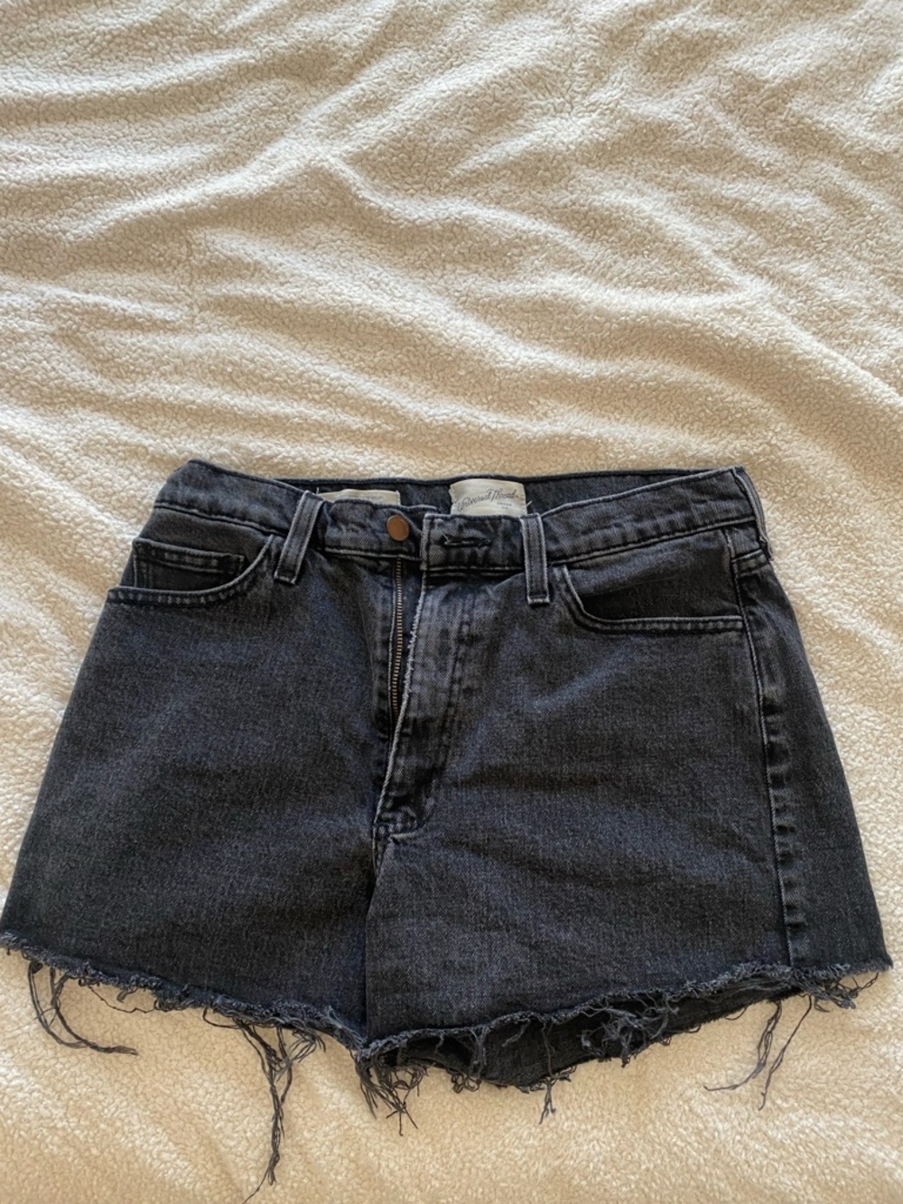 Universal Thread Black High-Rise Distressed Denim Shorts